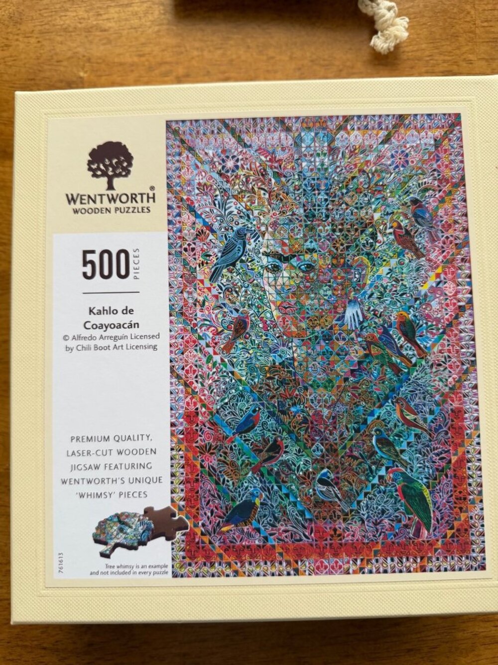 Wentworth Wooden Puzzle Kahlo de Coayoacan 500 Pieces Complete Mosaic Birds Grea